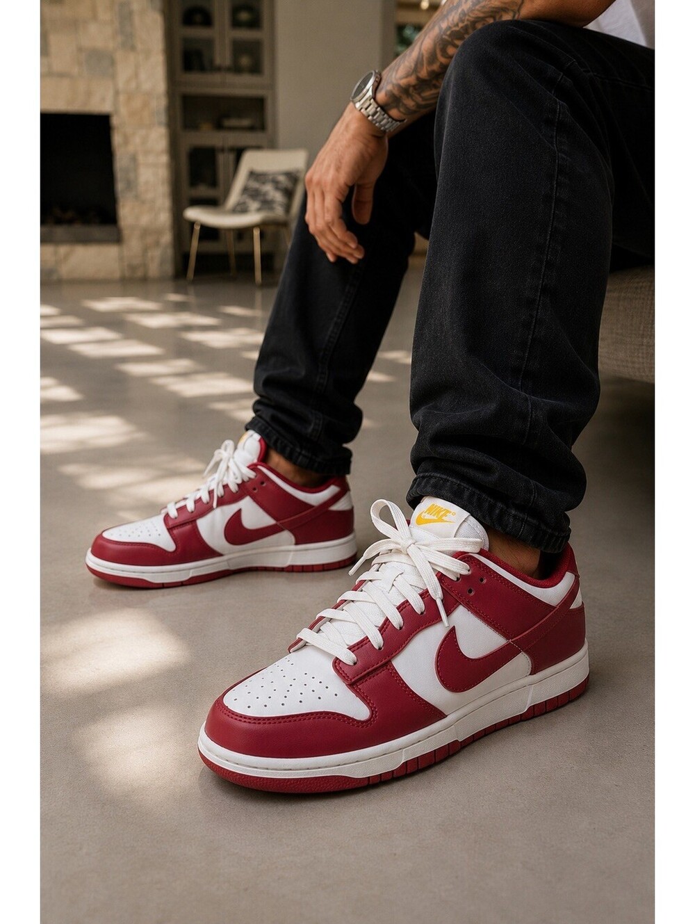 Nike Shoes Dunk Low Retro Gym Red/White/University Gold DD1391-602 Men’s Size 10